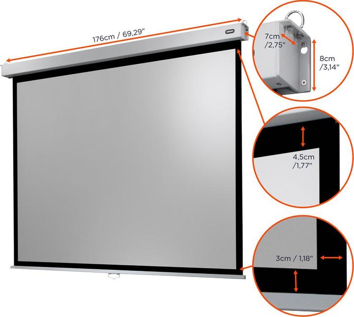 Produktbild Celexon Manual Professional Plus Data format - Leinwand - Deckenmontage möglich, geeigne (78.74", 4:3)