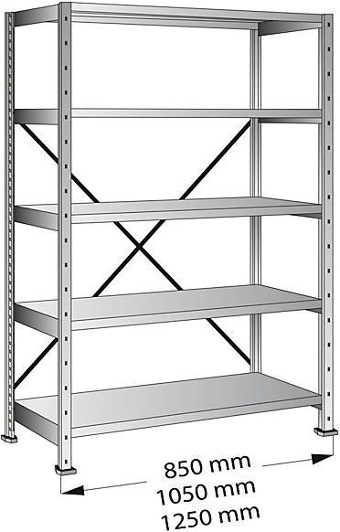 Image du produit kaiserkraft Rayonnage emboîtable industriel et de stockage, hauteur 1920 mm, 5 tablettes