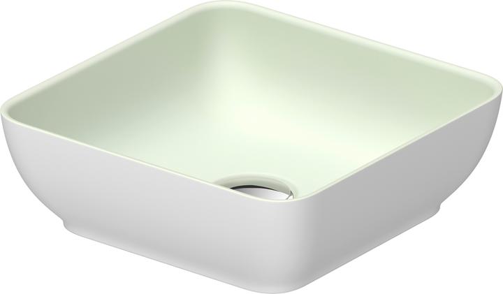 Aussenfarbe Weiss Seidenmatt, Innenfarbe Blassgrün Matt