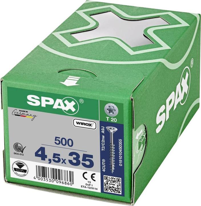 Actual product image Spax Chipboard screws SK T20 4,5x35 mm (500 Screws per piece)