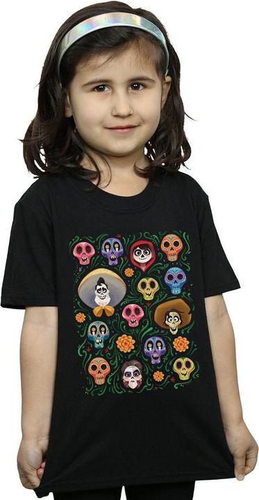 Actual product image Disney Girls Coco Heads Pattern Cotton T-Shirt (140, 146)