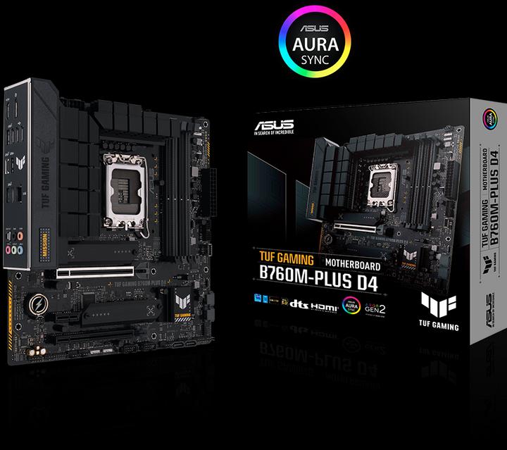 Produktbild ASUS TUF GAMING B760M-PLUS D4 (LGA 1700, Intel B760, mATX)