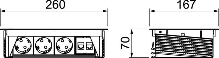 Produktbild OBO Bettermann Deskbox klappbar (3 x, 0.26 m)