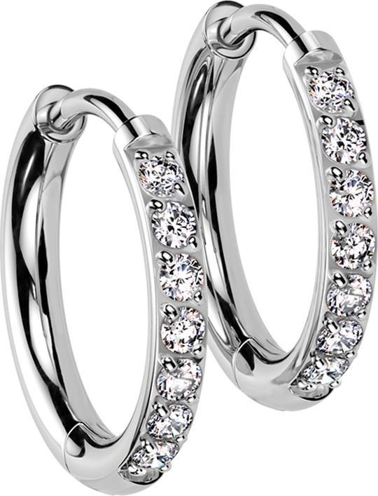 Image du produit Star Piercing Boucle d'oreille argent Cristaux argent (Titane G23, sans laiton)