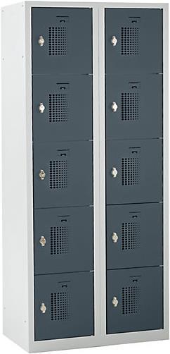 Image du produit eurokraft basic Armoire à casiers avec verrou rotatif pour cadenas, 10 casiers (80 cm, 180 cm)