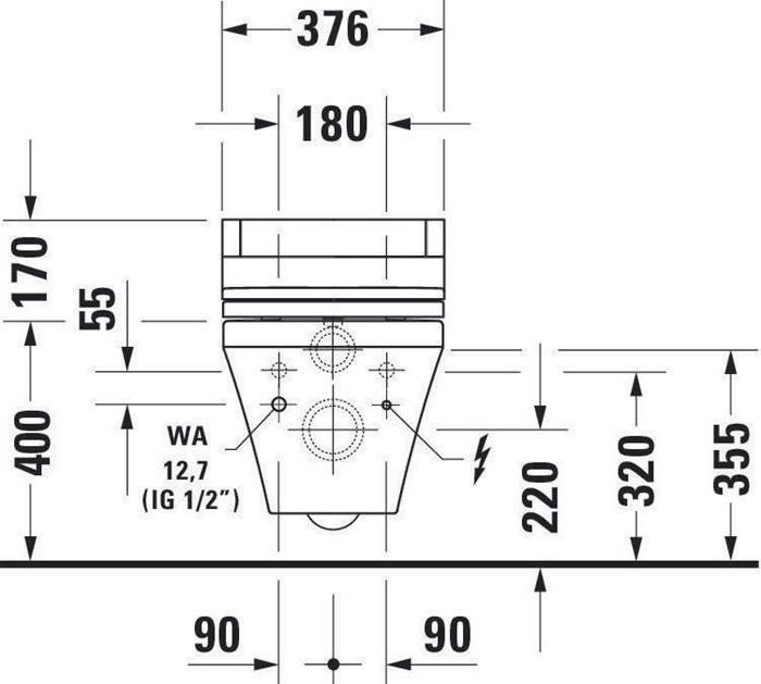 Actual product image Duravit Wall-hung WC DURASTYLE deep, 370x620mm, SensoWash white WG