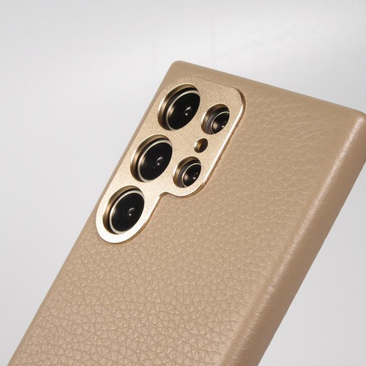 Actual product image PhoneLook Coque Cuir de veau luxe grainé intégral avec boutons métalliques et MagSafe (Samsung Galaxy S24 Ultra)