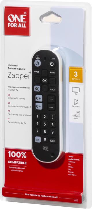 Actual product image One for All URC 6820 Zapper + (Universal remote control, Infrared)
