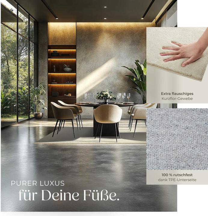 Produktbild tectake Kurzflorteppich Soft Zone (140 x 200 cm)