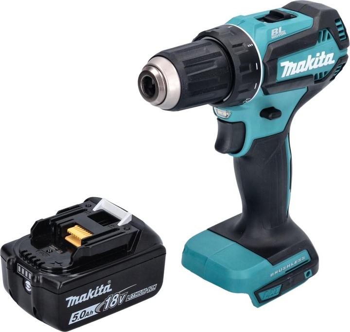 Produktbild Makita DDF 485 T1 Akku Bohrschrauber 18 V 50 Nm Brushless + 1x Akku 5,0 Ah - ohne Ladegerät (Akkubetrieb)