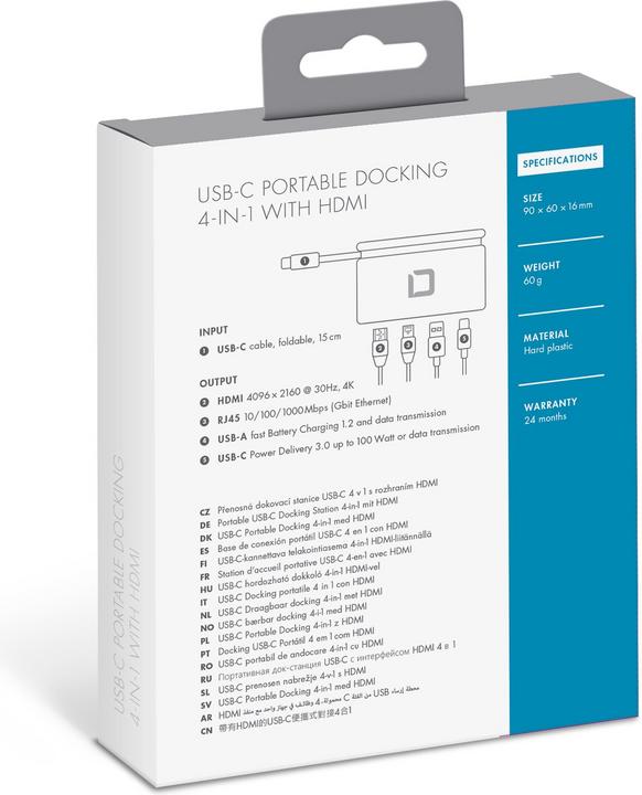 Actual product image Dicota Portable 4-in-1 (USB-C, 4 Ports)