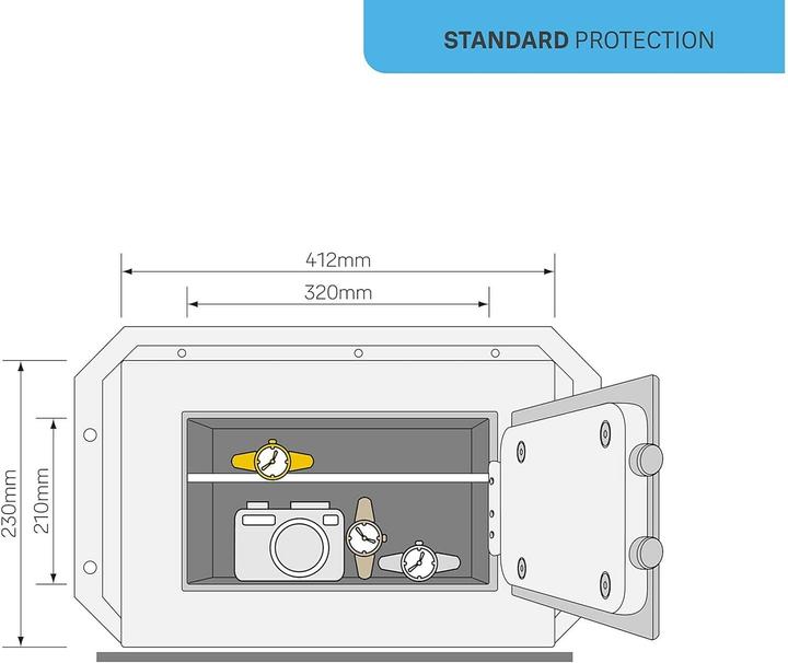 Immagine prodotto Yale Cassaforte a muro Value Safe - Nera - Solo chiavi - 7,7 l (7.70 l)