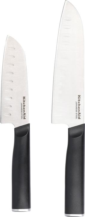 Actual product image KitchenAid Classic Santoku Set, 2 High-Carbon Scalloped Japanese Steel Knives (18 cm)