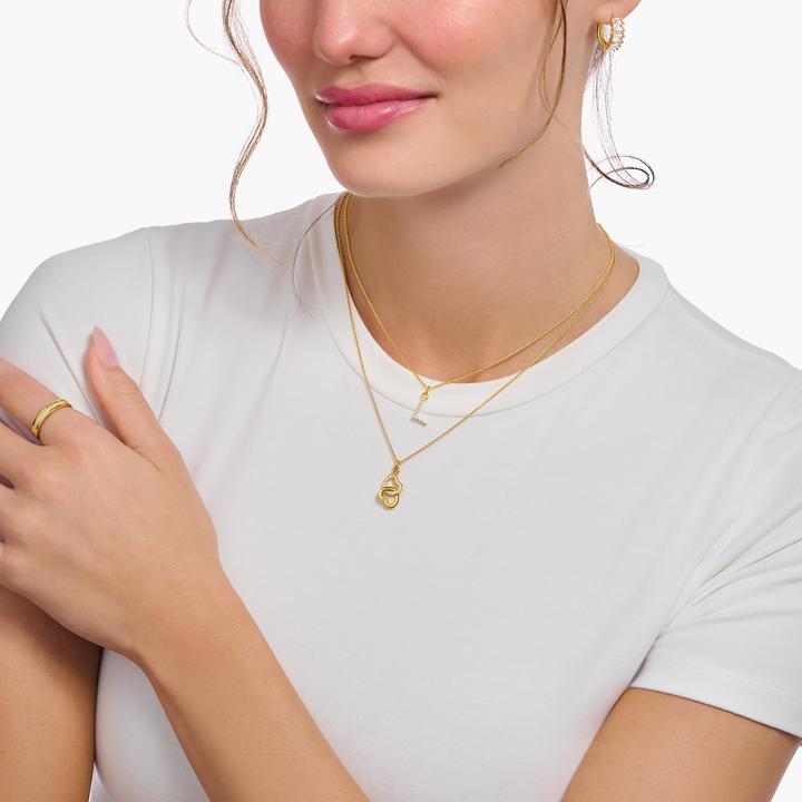 Produktbild Thomas Sabo Kette mit Anhänger verschlungene Herzen vergoldet (Zirkonia, 38 - 45 cm)
