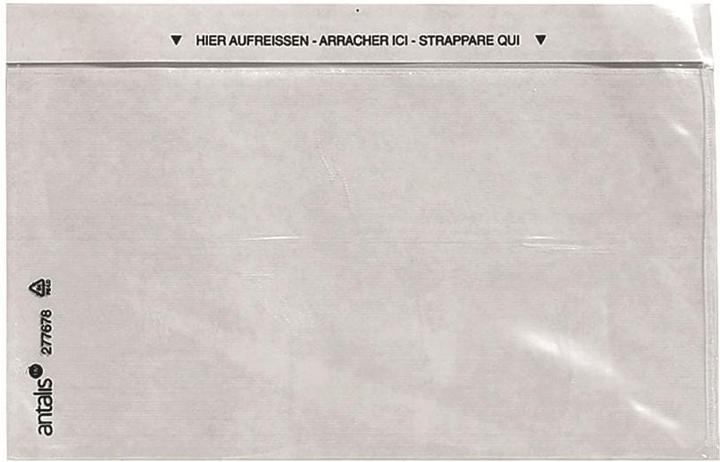 Image du produit Antalis Enveloppe pour documents C6/5 sans impression, 1000 pièces, transparente (C6/5)