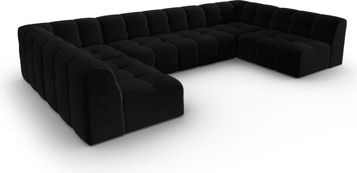 Actual product image Micadoni Velvet Panoramic Sofa, "Kendal", 7 Seats, 372x203x79Made in Europe (Sofa landscape)