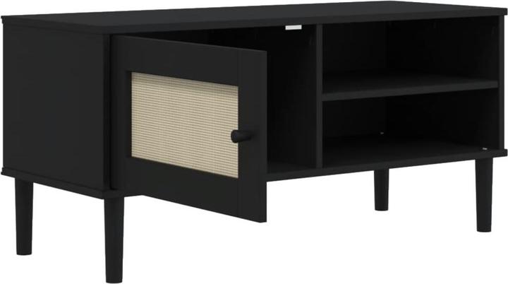 Image du produit VidaXL Meuble TV SENJA aspect rotin noir 106x40x49 cm