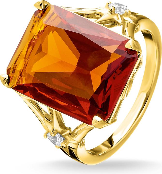 Immagine prodotto Thomas Sabo Anello pietra arancione grande con stella (54, 925 Argento)