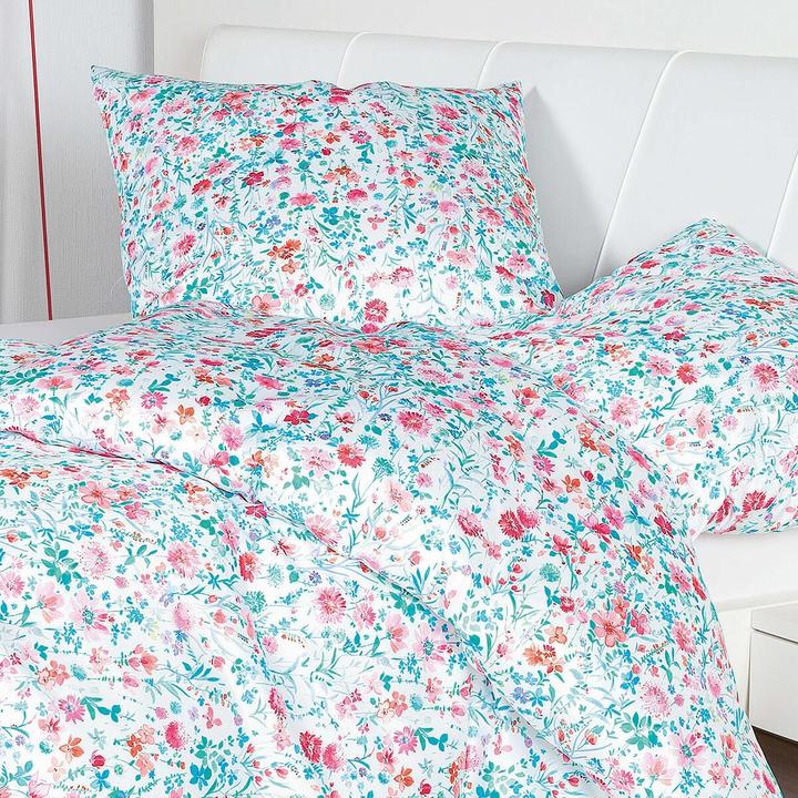 Produktbild Janine Mako-Satin Bettwäsche moments 98107 rosa mint (Bettwäsche Set, 155x220 cm + 80x80 cm)