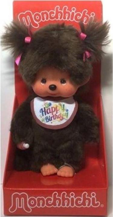 Actual product image Monchhichi Boy with Bib Happy Birthday (20 cm)