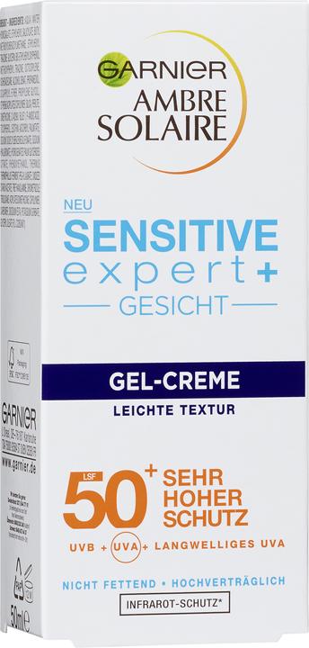Image du produit Garnier Ambre Solaire Sensitive Advanced expert+ (Crème solaire visage, SPF 50+, 50 ml, 73 g)