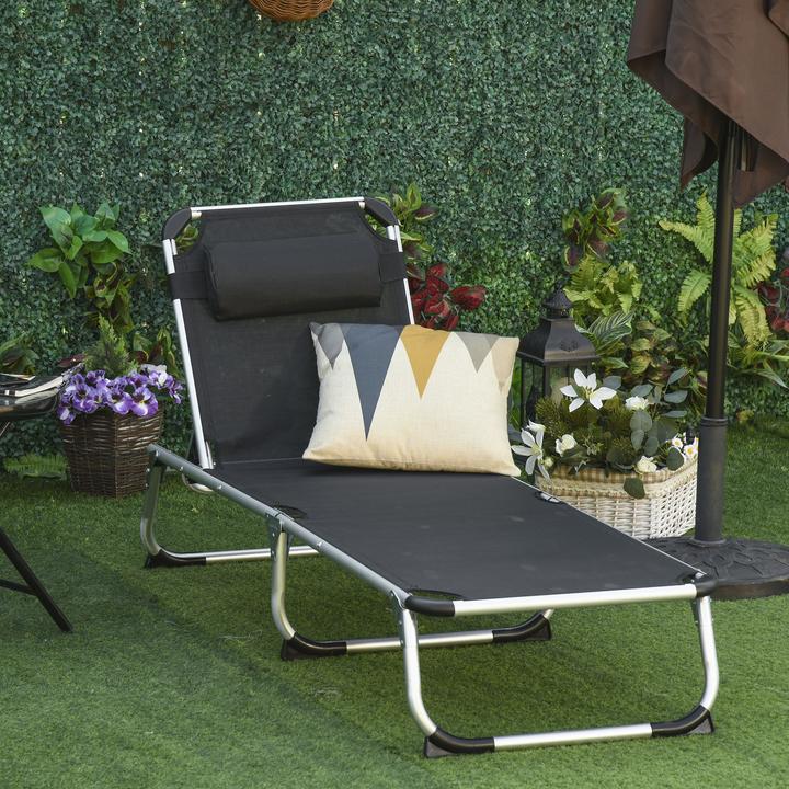 Image du produit Outsunny Chaise longue de jardin réglable en 5 positions (80 cm)