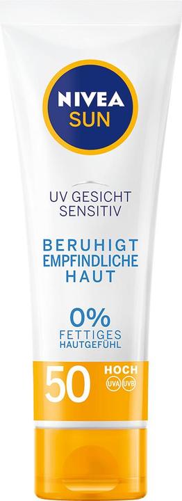 Produktbild NIVEA Sun, Gesichtscreme, beruhigt Reizungen, SPF 50+, 50 ml (Sonnencreme, SPF 50, 50 ml)