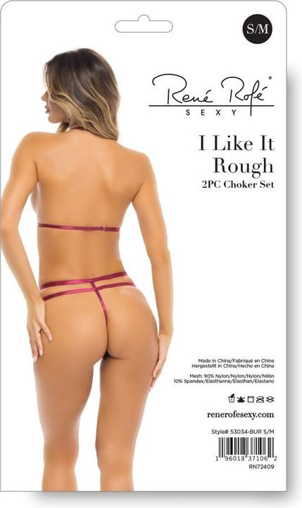 Produktbild René Rofé I Like It Rough 2teiliges BHSet mit offenen Cups Lila (M/L)