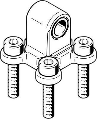 Actual product image Festo Schwenkflansch, Grösse 16, 27.5 x 27.5mm, Aluminiumlegierung