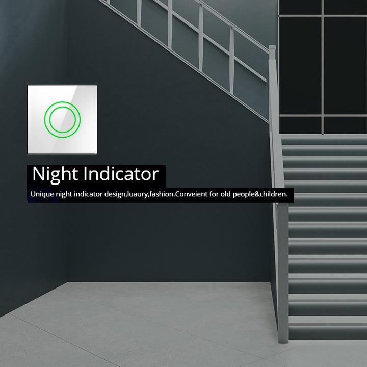 Productafbeelding Maclean Touch wisselschakelaar Lichtschakelaar Kruisschakelaar Wandschakelaar Trapschakelaar met LED met