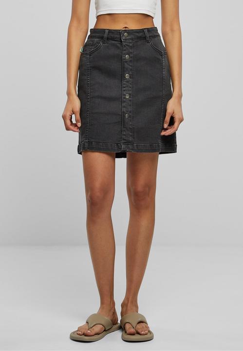 Actual product image Urban Classics Ladies Organic Stretch Button Denim Skirt (28)