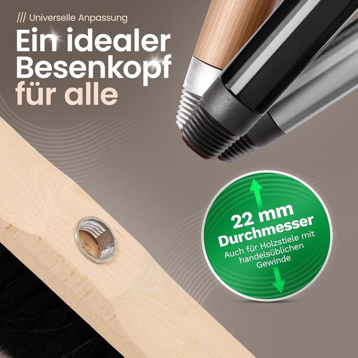 Actual product image Novaliv 1x Indoor broom with handle I fine synthetic bristles I Hand broom wood I Telescopic handle I House (1 pcs.)