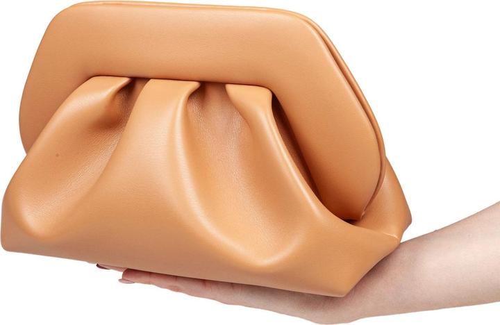 Actual product image Themoirè vegan fabric clutch bag color leather