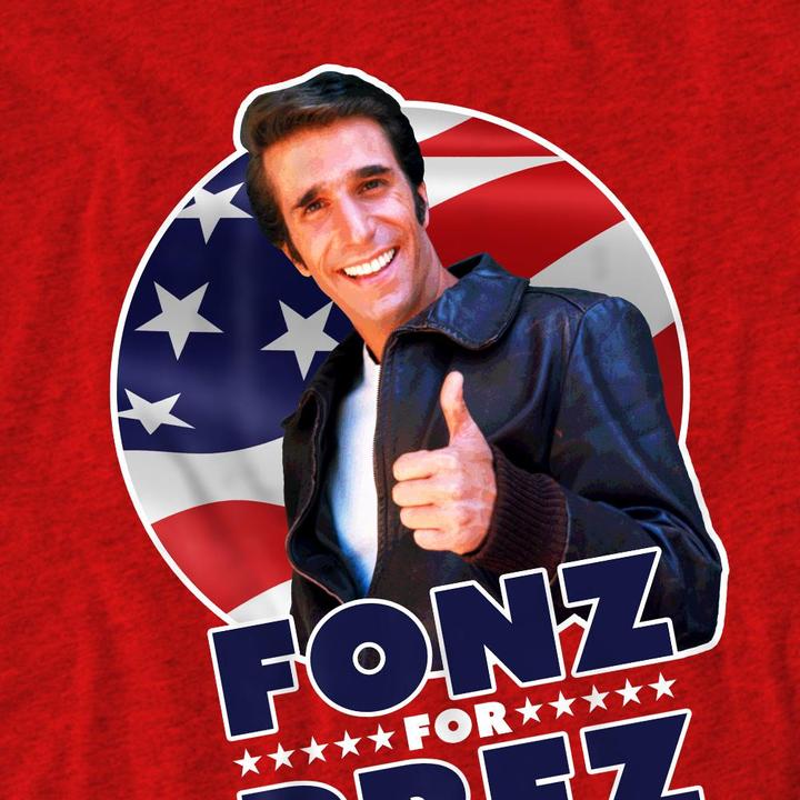 Actual product image Happy Days Unisex Adult Fonz for Prez T-Shirt (XXL)