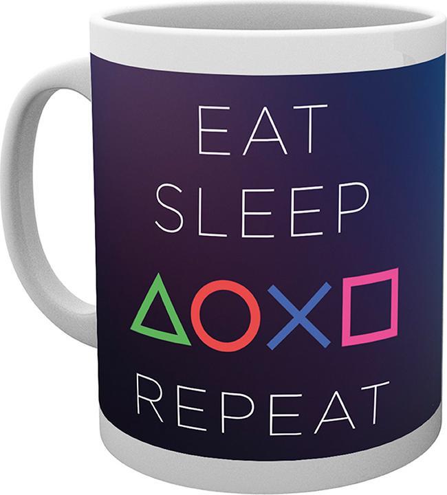 Actual product image Universal Textiles PLAYSTATION - Mug - 320 ml - Eat Sleep Repeat - subli - box x2 (320 ml, 2 x)