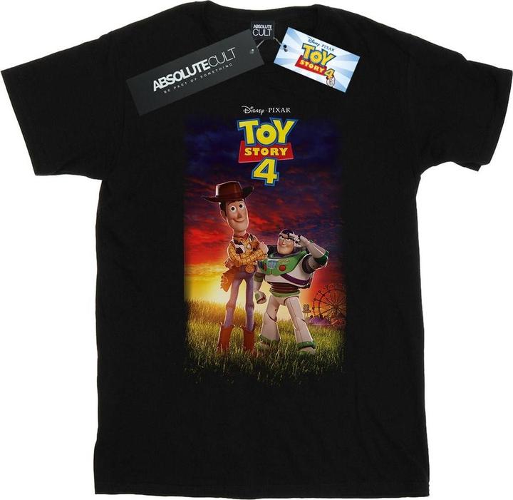 Actual product image Disney Womens/Ladies Toy Story 4 Buzz And Woody Poster Cotton Boyfriend T-Shirt (4XL)