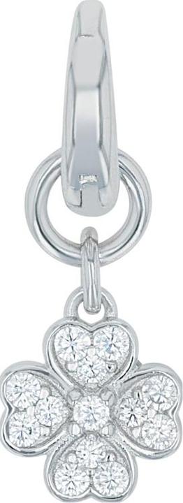 Amor Charms für Damen, 925 Sterling Silber, Zirkonia synth. | Kleeblatt (Silber 925)