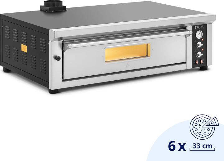 Royal Catering Electric Pizza Oven - 6 x 33 cm - 1 chamber - 6600 W - 400 V - fireclay stone - (Electric pizza oven)