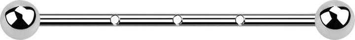 Image du produit Star Piercing Barbell silber 1.2 mm Innengewinde silber und drei 0.8 mm Gewindelöcher mit zwei Kugeln (sans laiton, Acier chirurgical 316L)