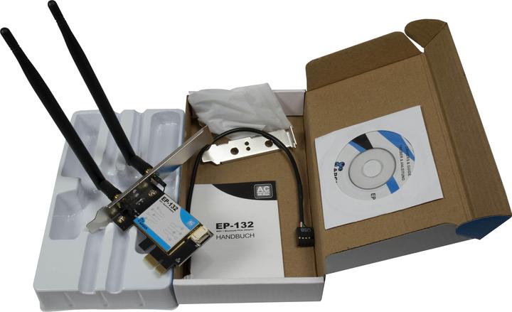 Actual product image Intertech Wi-Fi 5 PCIe Adapter EP-132 Antenna,Bluetooth 4.2 (Mini PCI Express)