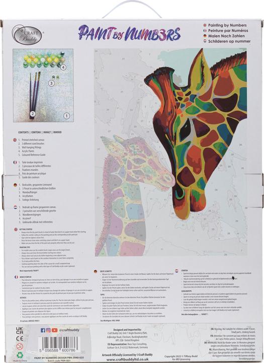 Actual product image Craft Buddy Painting by Numbers Picture Set 30x40cm Colourful Giraffes