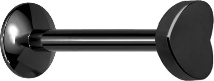 Image du produit Star Piercing Micro UFO Labret femelle noir avec coeur (sans laiton, Acier chirurgical 316L)