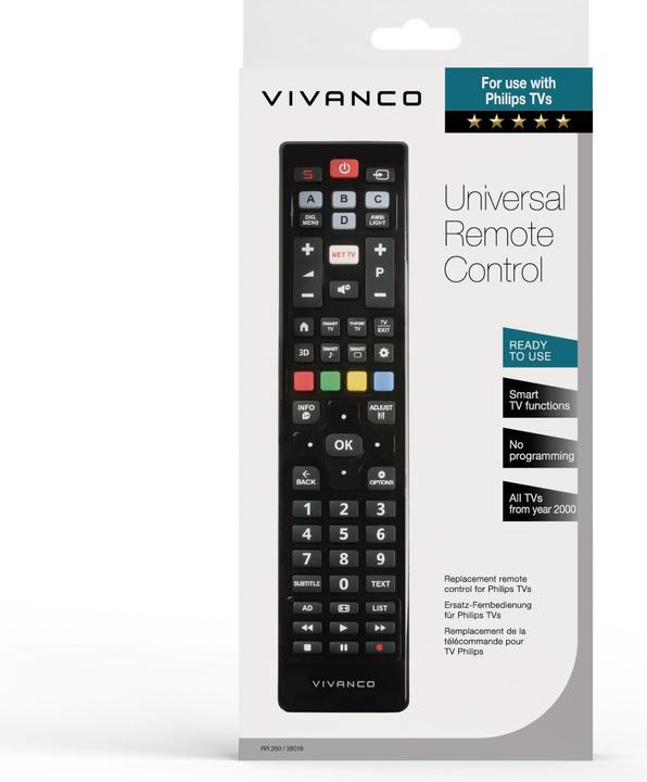 Produktbild Vivanco Rr 260 (Gerätespezifische Fernbedienung, Infrarot)