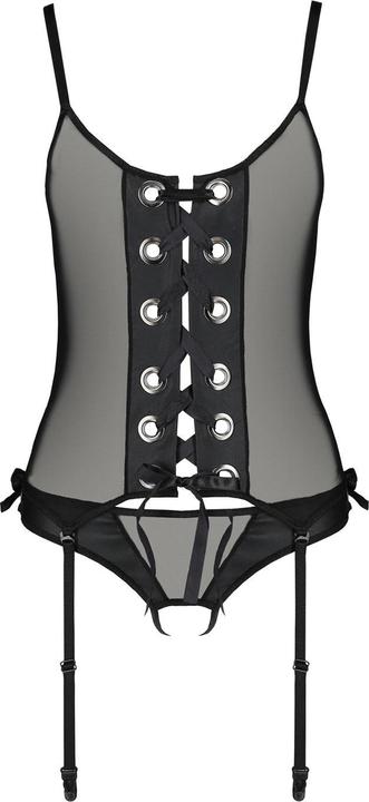 Image du produit Passion Corset Nessy avec entrejambe ouverte - Noir (S/M)