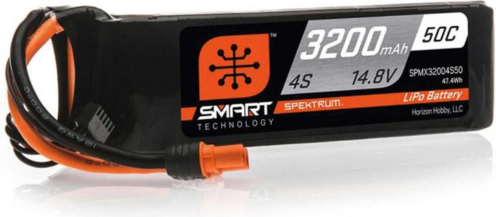 Actual product image Spektrum 3200mAh 4S 14.8V 50C Smart LiPo Battery IC3 (14.80 V, 3200 mAh)
