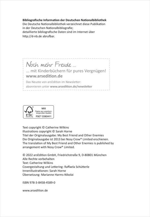 Produktbild Meine schrecklich beste Freundin und andere Katastrophen (Meine schrecklich beste Freundin 1) (Deutsch, Catherine Wilkins, Marianne Harms-Nicolai, 2022)