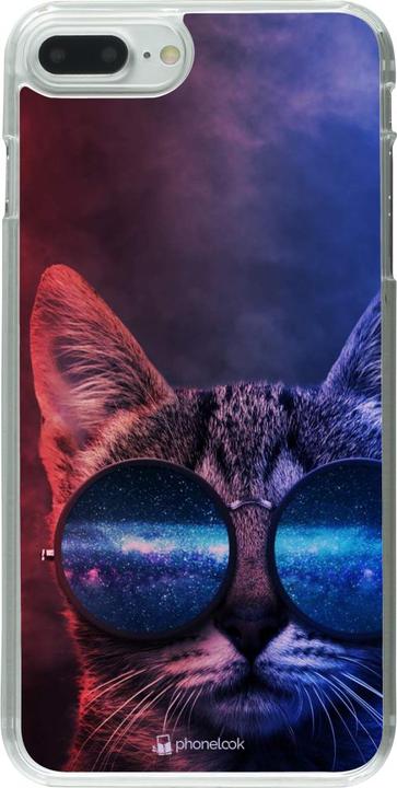 Actual product image PhoneLook Cover transparent Red Blue Cat Glasses (Apple iPhone 7 Plus)