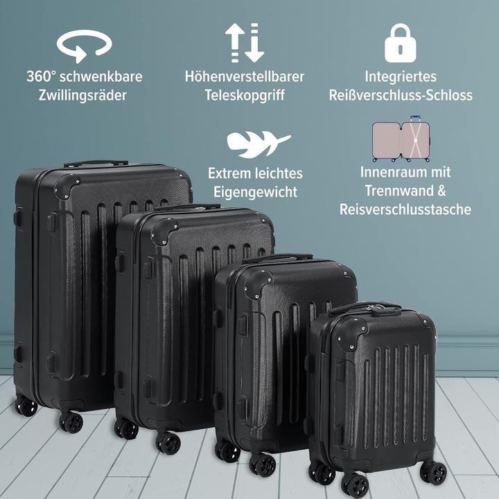 Immagine prodotto Arebos Valigia (94 l, Bagaglio a mano (fino a 50 litri), M (50 - 90l), L (90 - 115l), XL (da 115l))