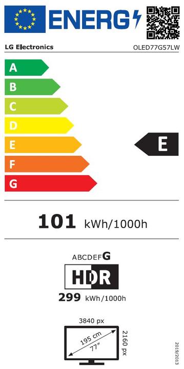 Energie-Label LG OLED77G57LW (77", G5, OLED, 4K, 2025)
