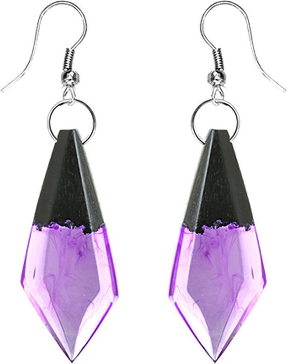 Image du produit Star Piercing Ohrring Diamant färbung Epoxy violett aus Arang Holz